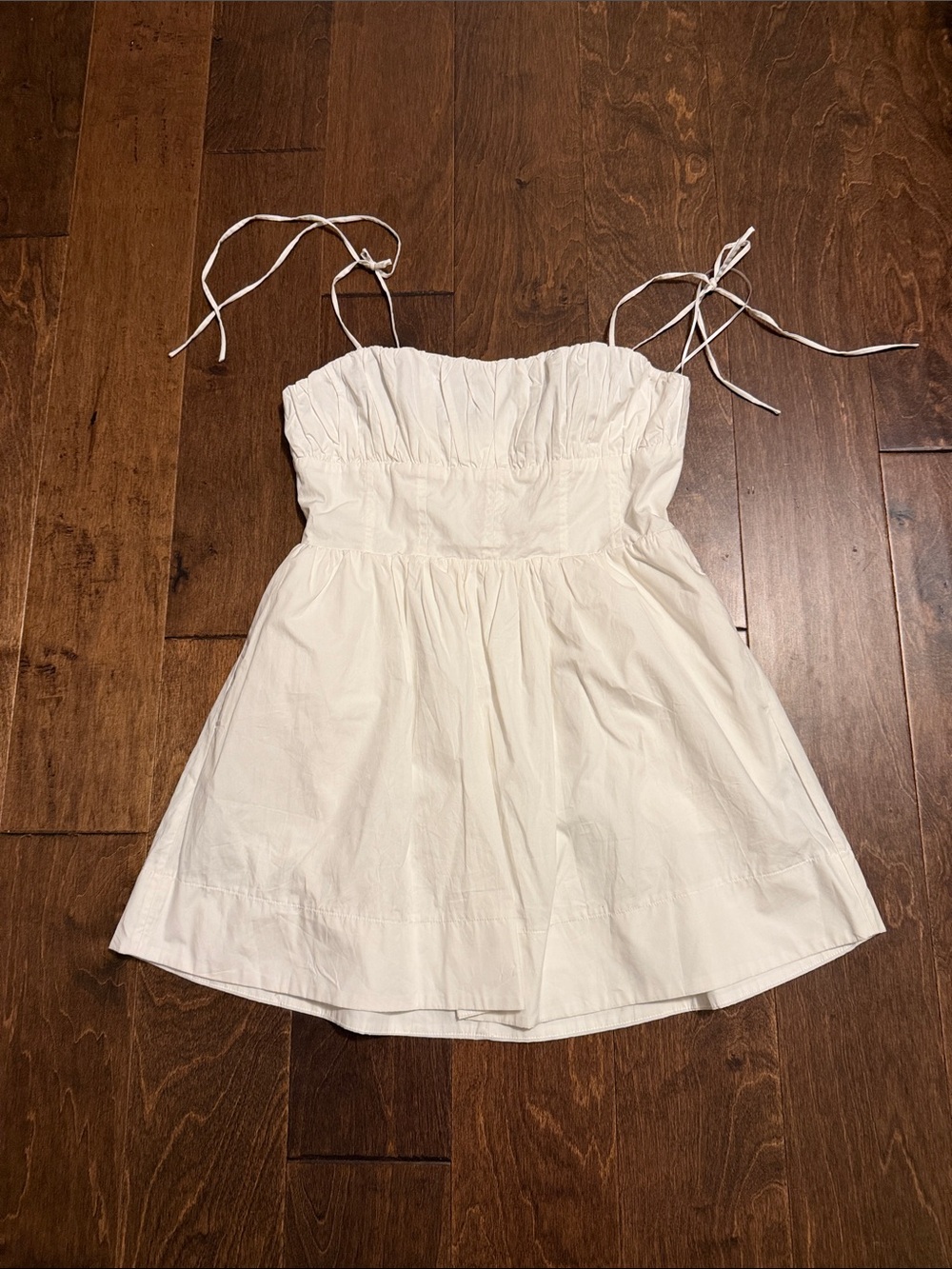 All in Favor White Tie-Shoulder Mini Dress